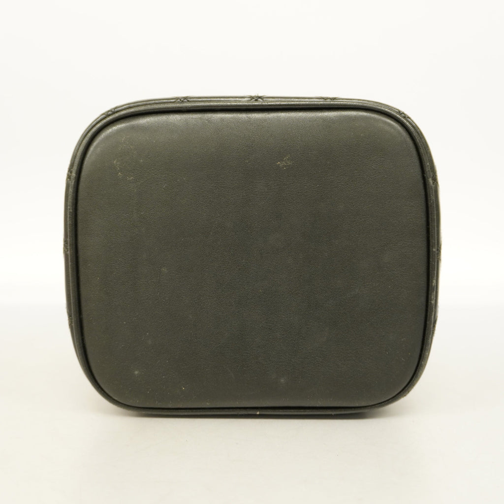 CHANELAuth  Bicolor Vanity Bag Women's Leather Vanity Bag Black
