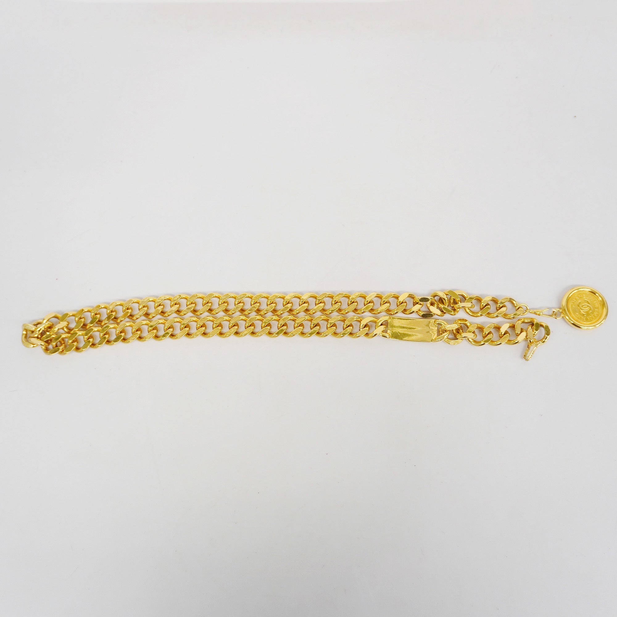 CHANELAuth  Chain Belt Gold Metal Women's Chain Belt