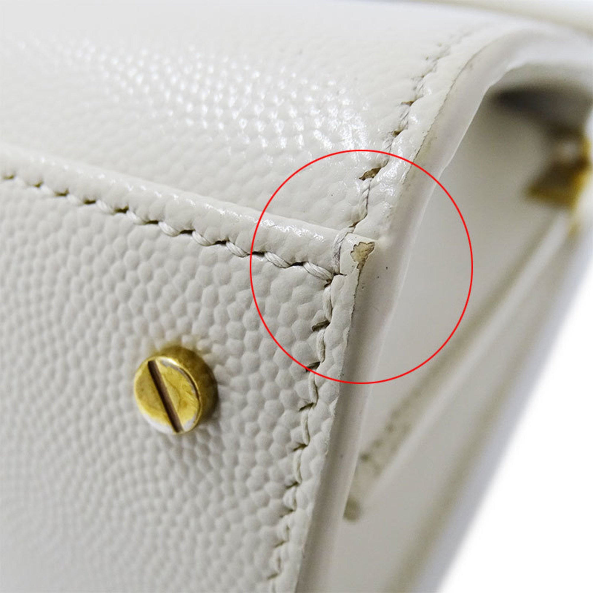 SAINT LAURENT Bag Ladies Cassandra Handbag Shoulder 2way Leather Ivory 623930