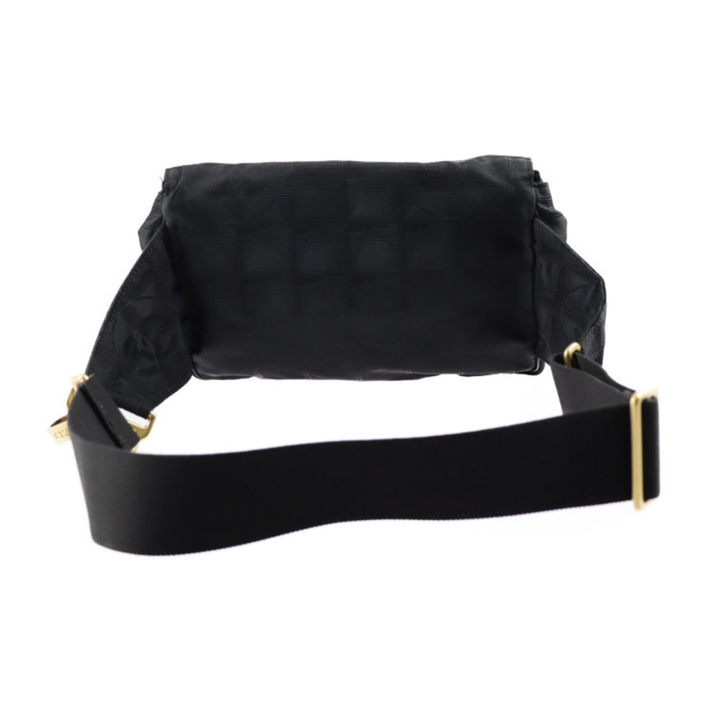 CHANEL new travel line waist bag A29346 canvas black gold metal fittings