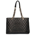 CHANEL chain matelasse shoulder bag caviar skin black ladies