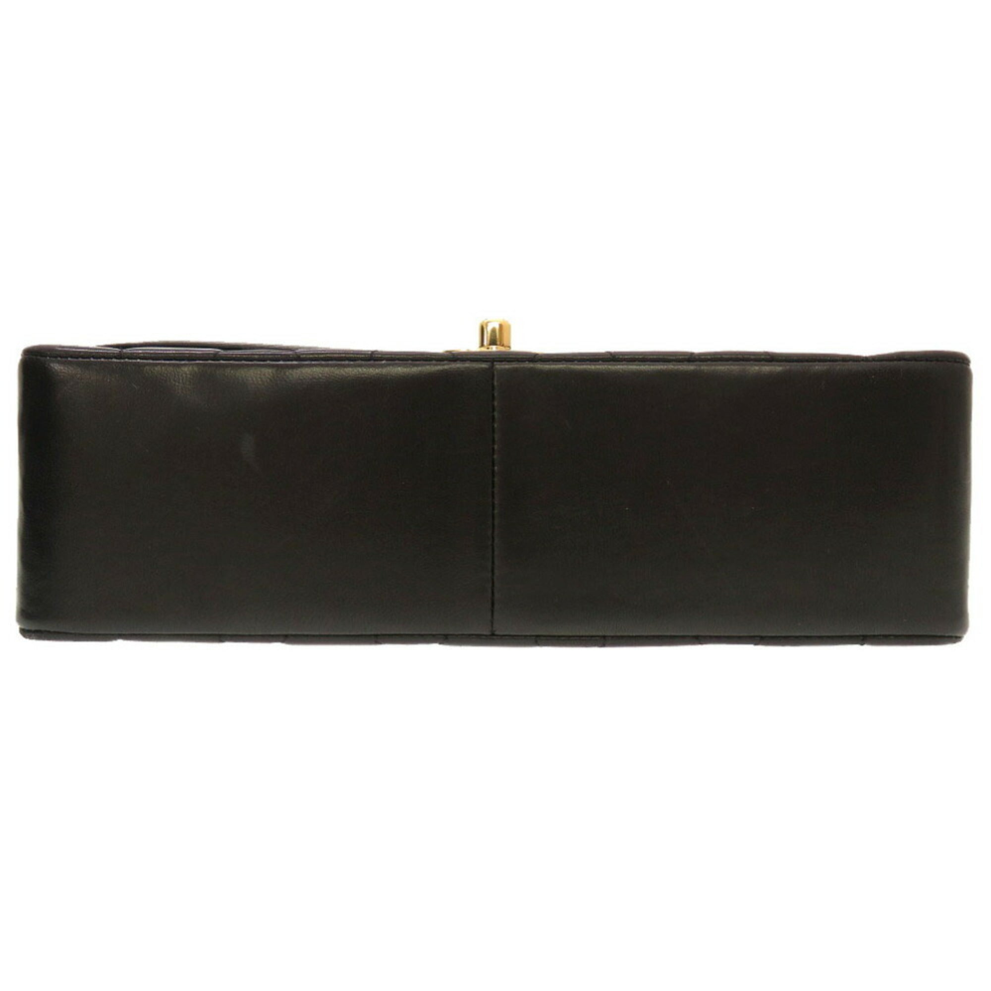 CHANEL Diana 25 Medium Matelasse Lambskin Black Gold Chain Shoulder Bag Cocomark Turnlock
