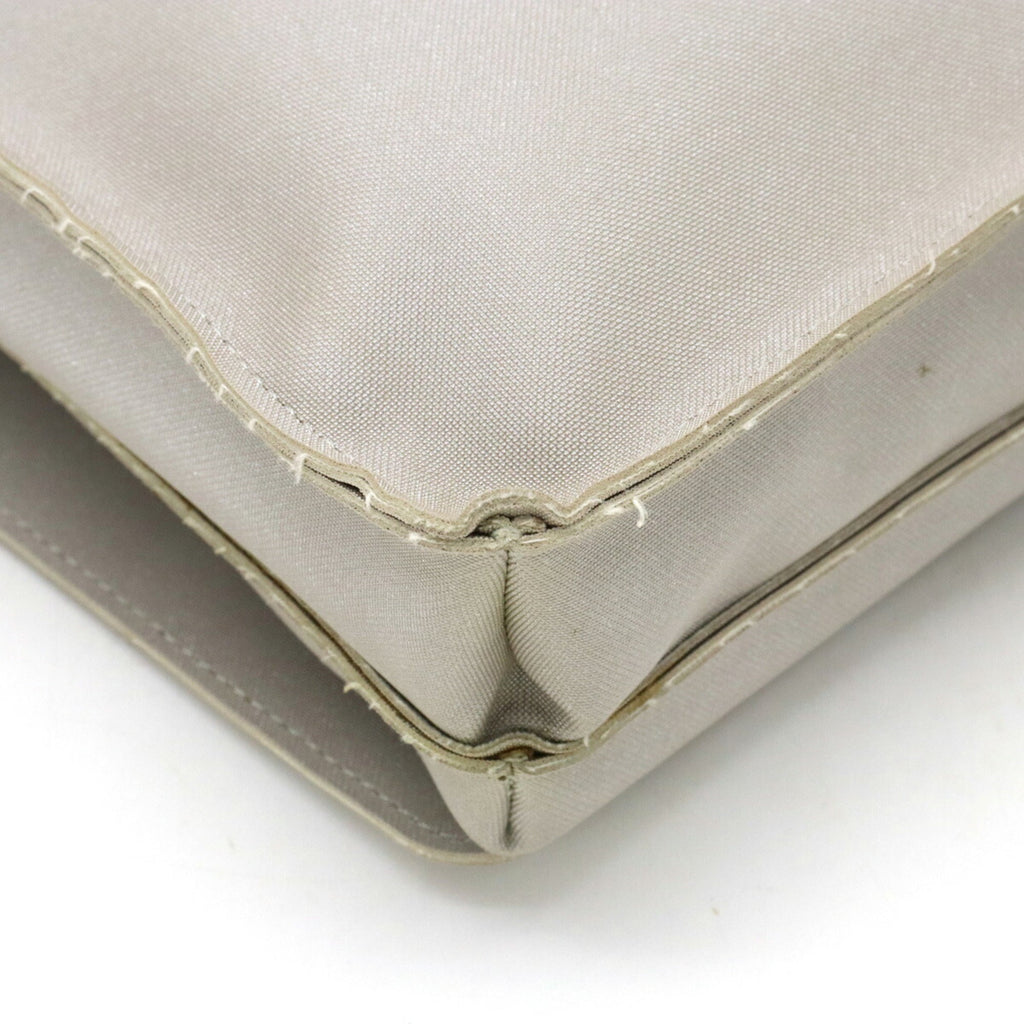 CHANEL Sports Line Waist Pouch Bag Body Hip Nylon Canvas Gray White