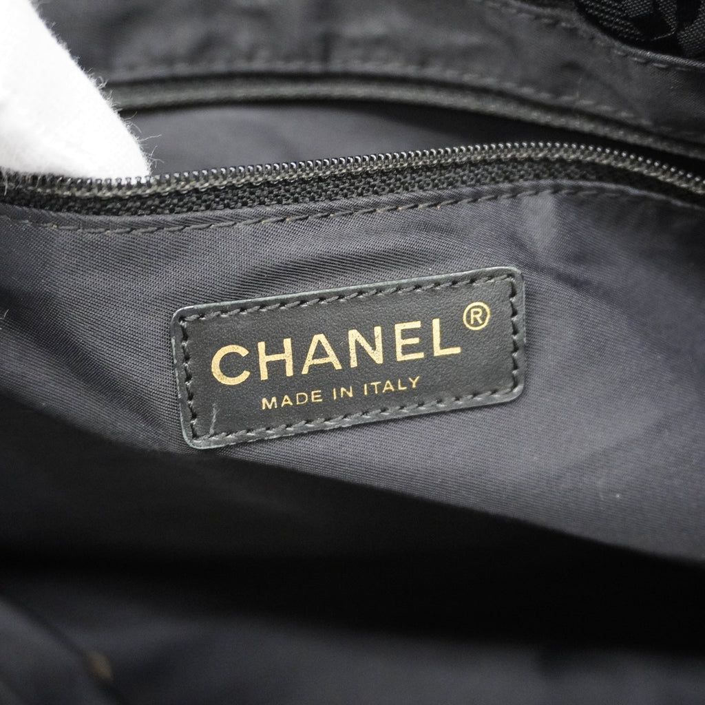 CHANELAuth  New Travel Line Tote Bag Women's Nylon Canvas Tote Bag Black