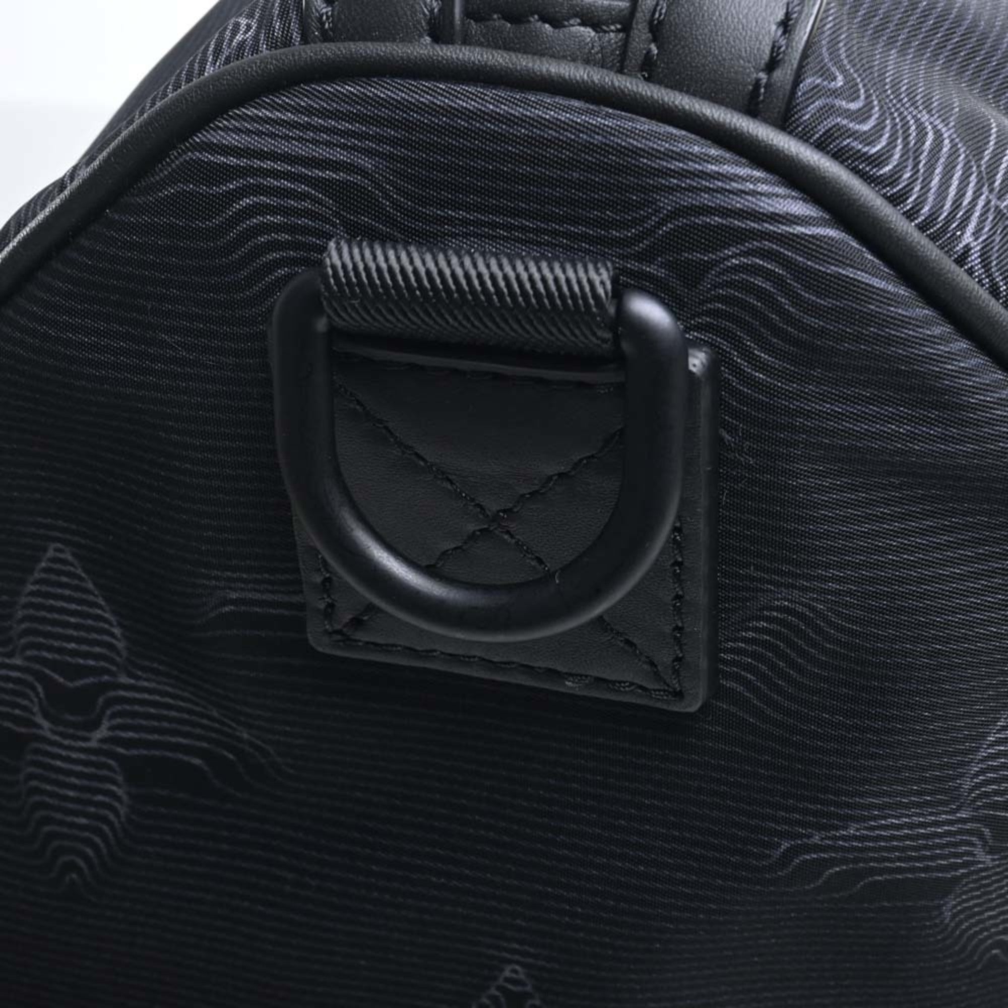 LOUIS VUITTON Monogram Nylon Keepall Bandouliere Reversible 50 Handbag Boston Bag M45602 Black Green Men's