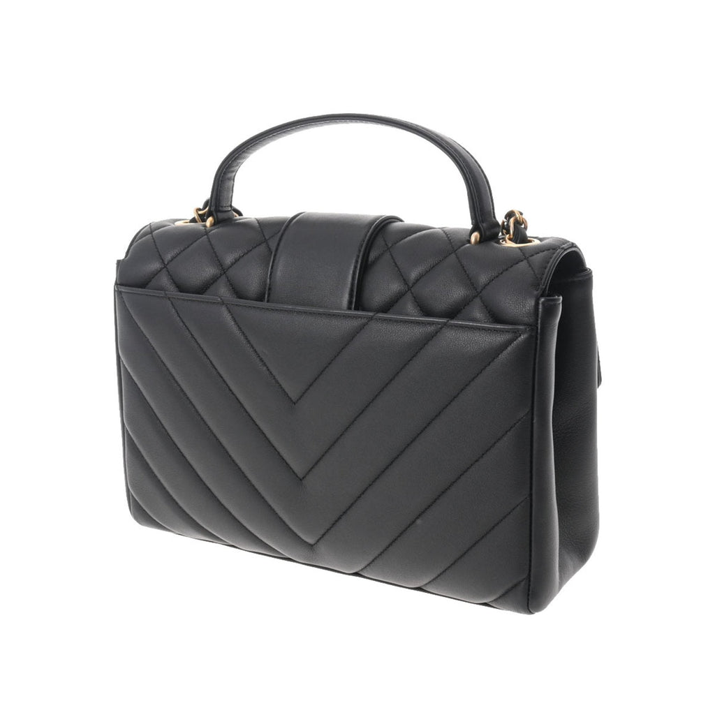 CHANEL matelasse chain shoulder black ladies lambskin bag