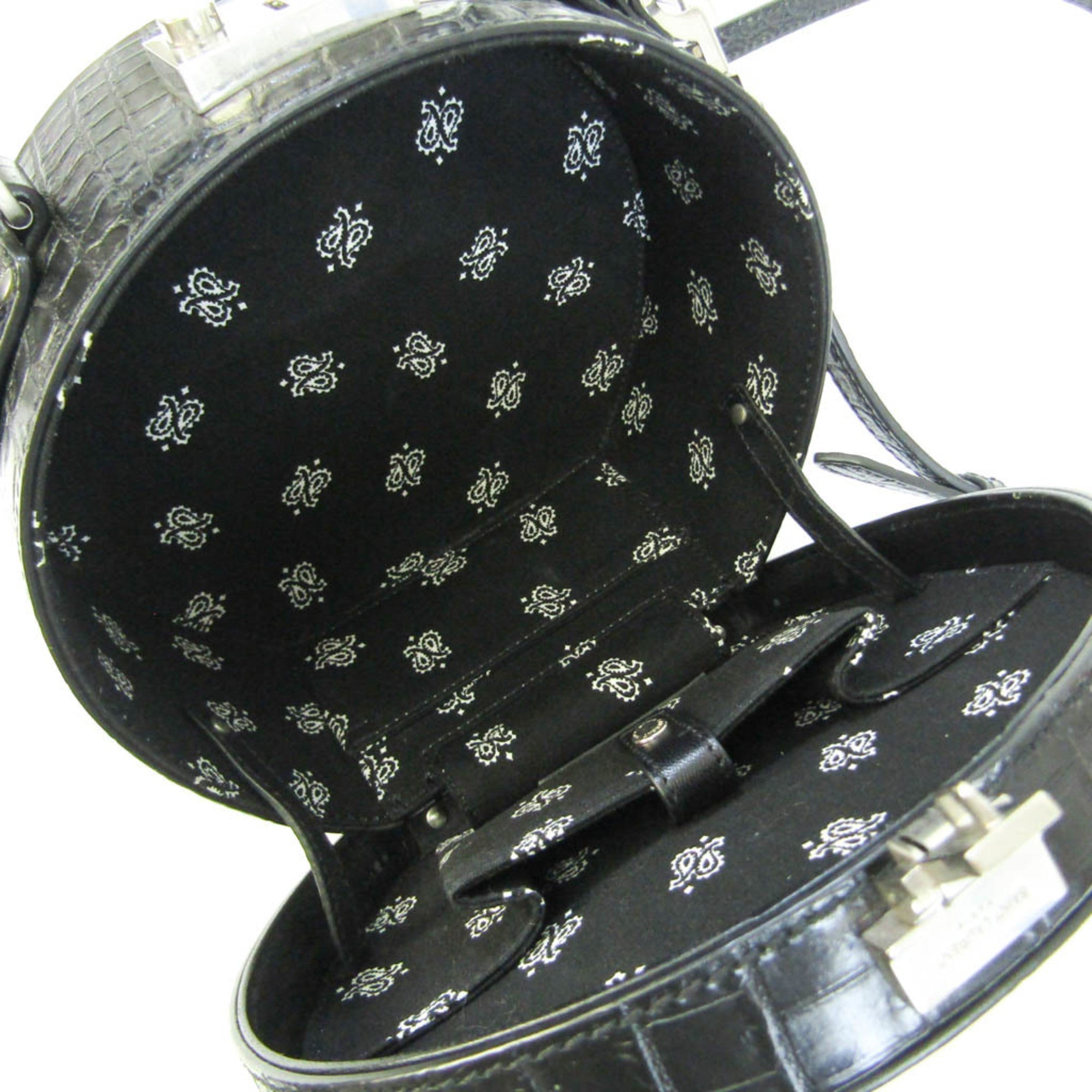 SAINT LAURENT Mika Box 516858 Women's Leather Shoulder Bag Black