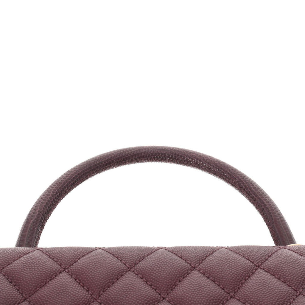 CHANEL Matelasse Coco Handle 28 Bordeaux A92991 Ladies Caviar Skin Bag