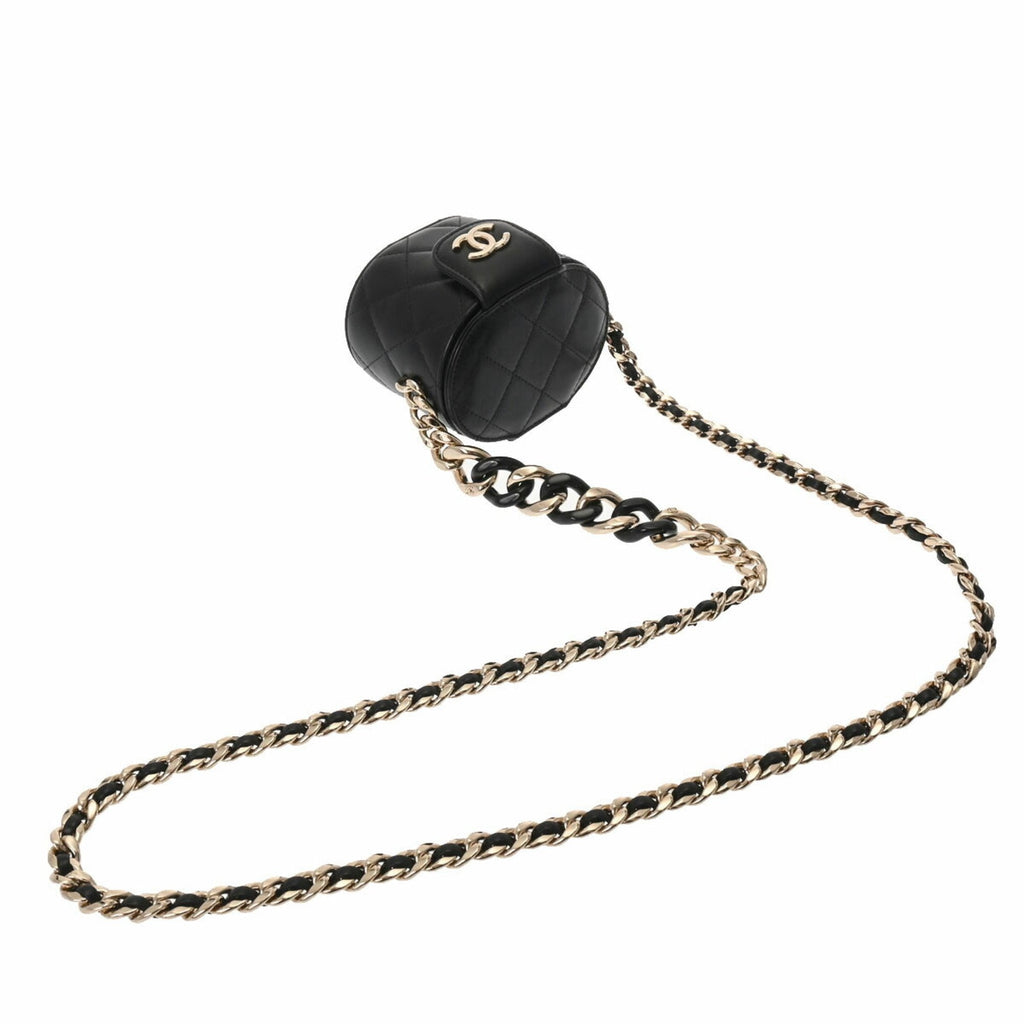 CHANEL Matelasse Vanity Chain Shoulder Black Women's Lambskin Bag