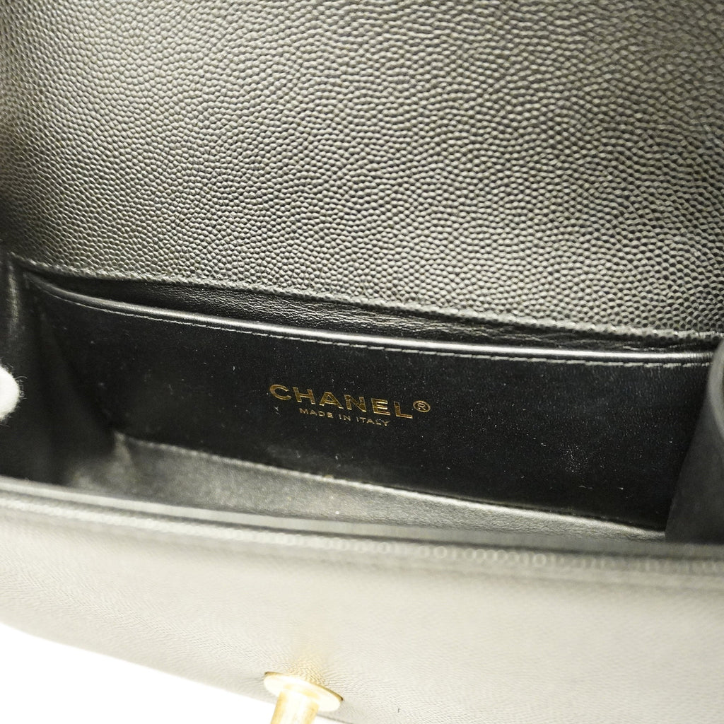 CHANELAuth  Boy  Chain Shoulder Bag Black