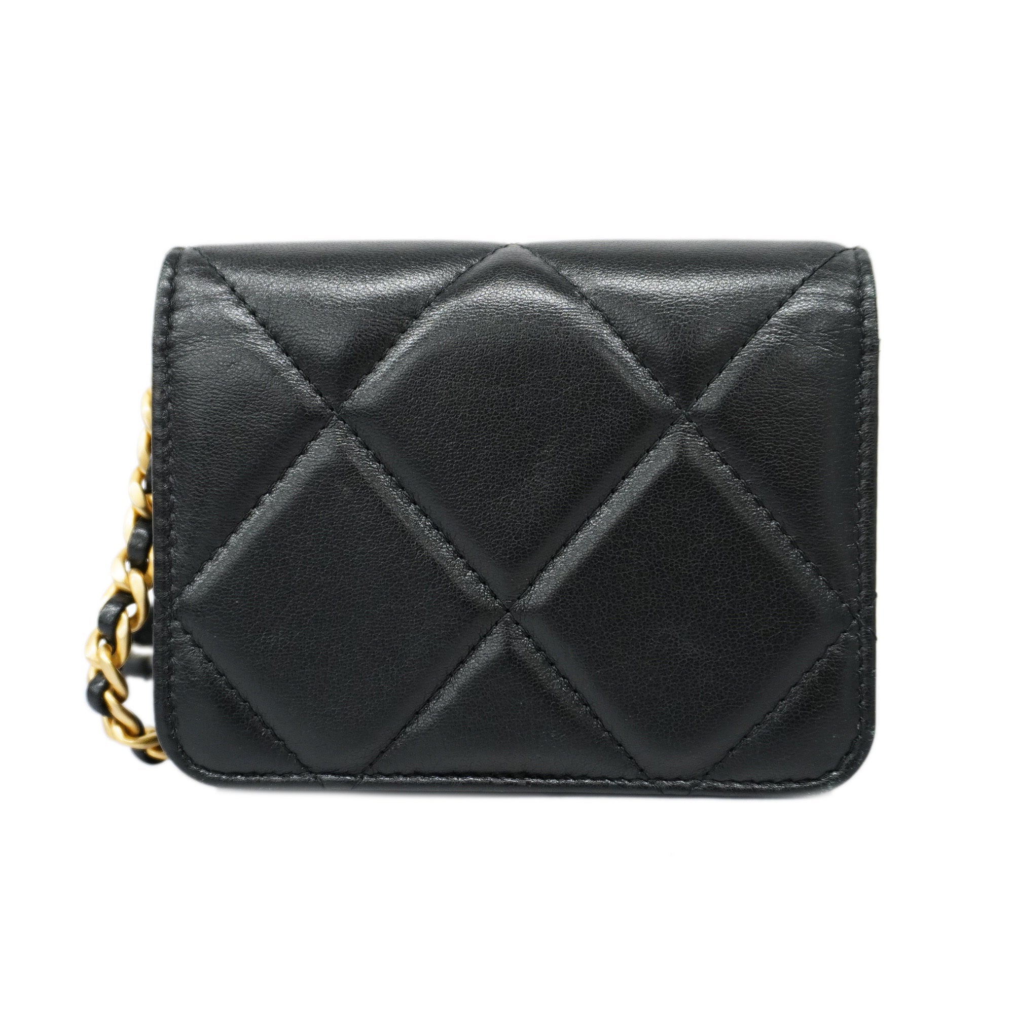 CHANELAuth  Matelasse Chain Shoulder Women's Leather Shoulder Bag Black