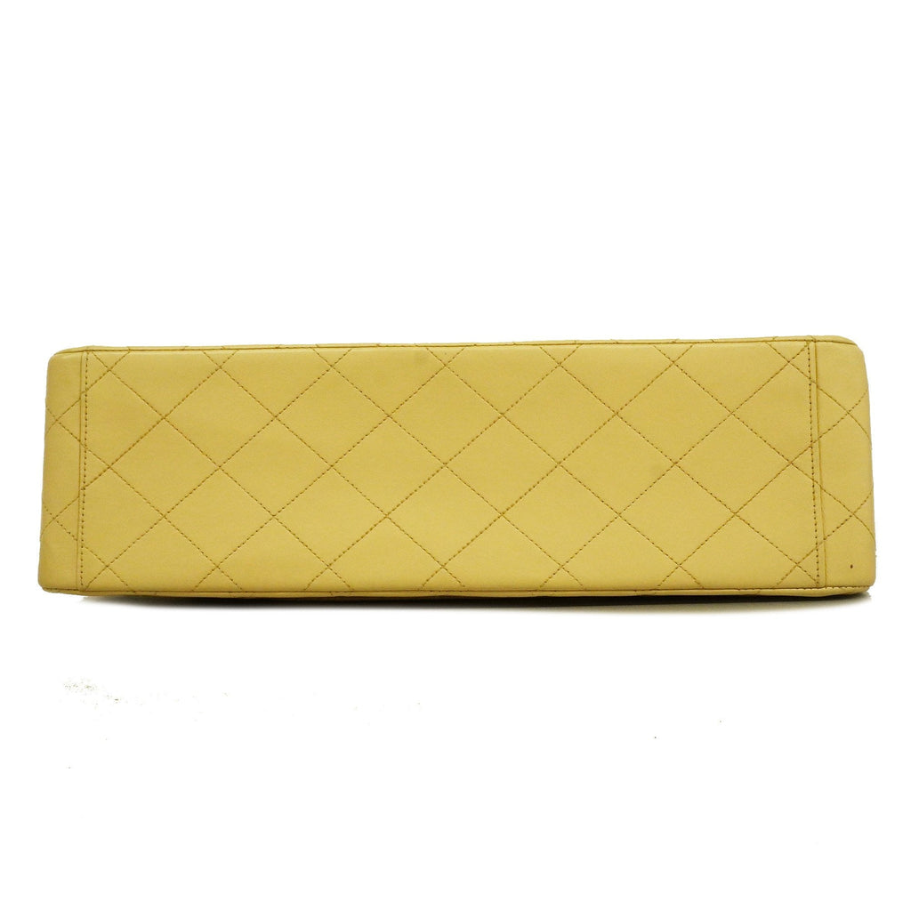 Chanel Matelasse Big Matelasse W Chain Women's Leather Shoulder Bag Beige