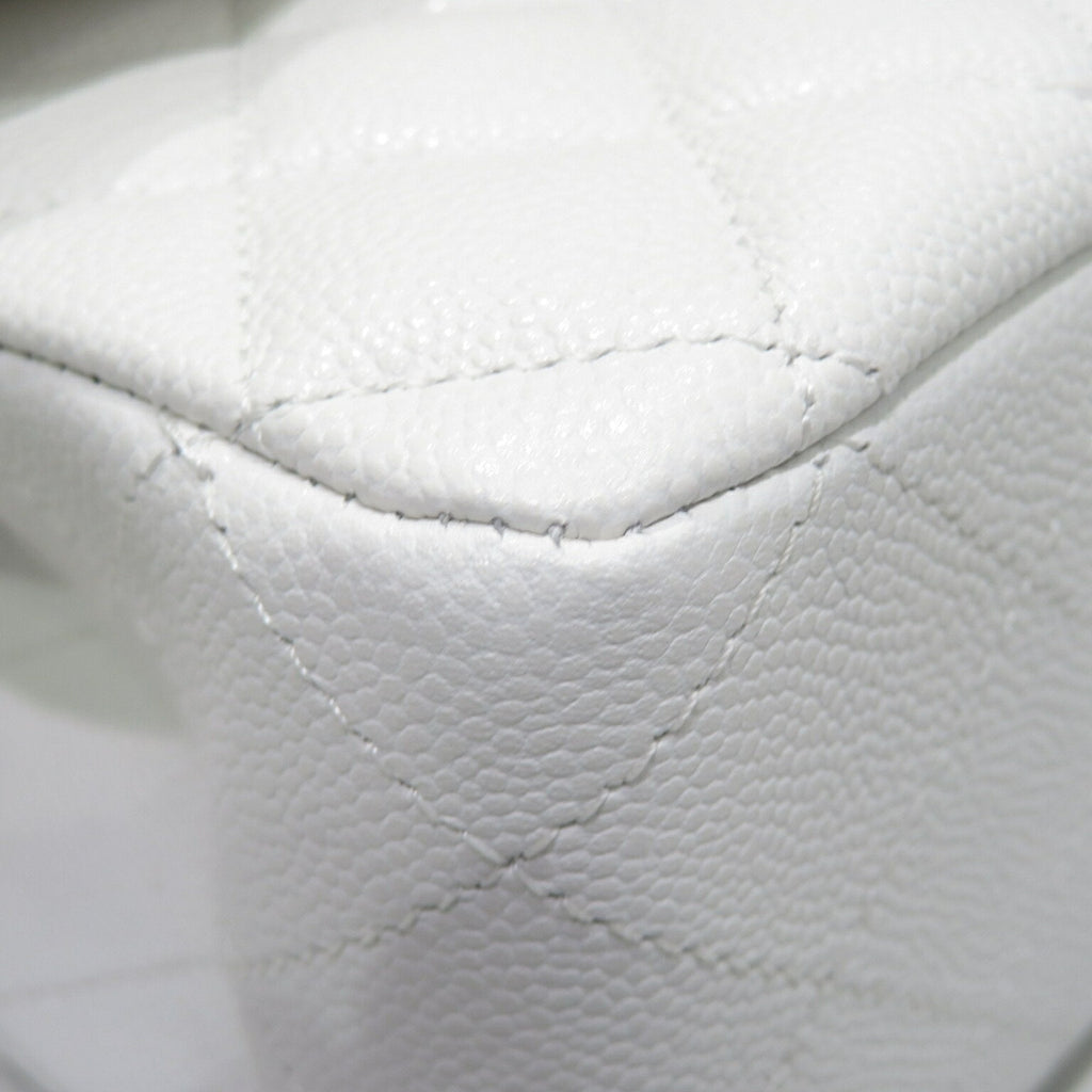 CHANEL Classic Flap Bag Shoulder White SG Hardware Caviar Skin Women's Men's