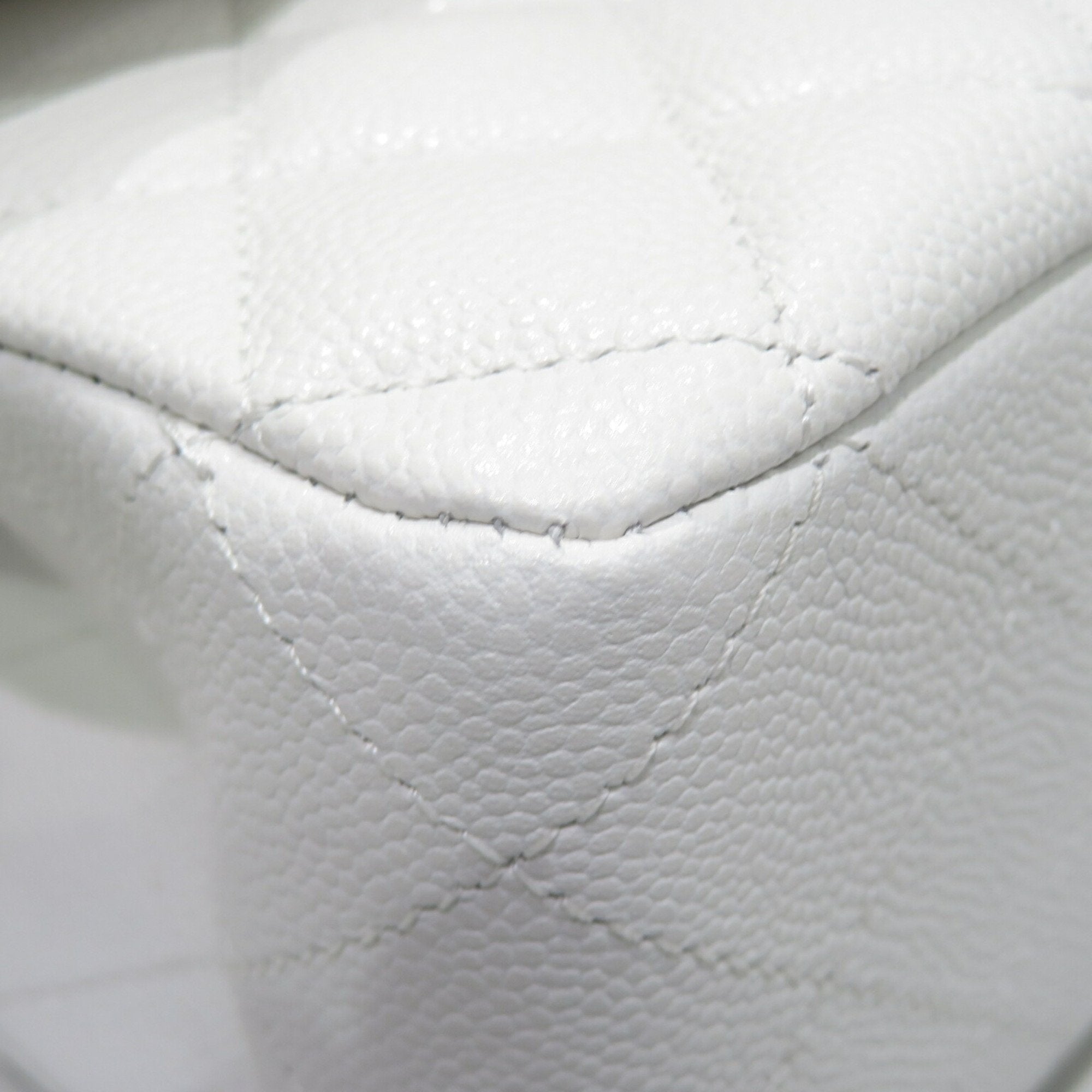 CHANEL Classic Flap Bag Shoulder White SG Hardware Caviar Skin Women's Men's