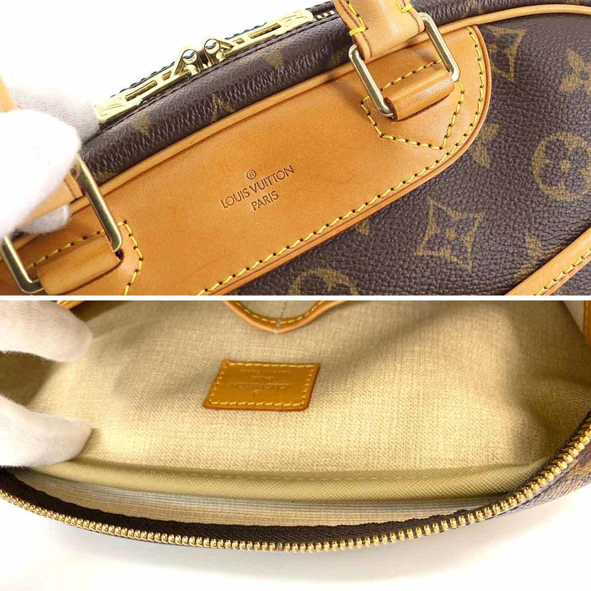 Louis Vuitton Monogram Trouville Hand Bag Brown M42228 Gold Hardware