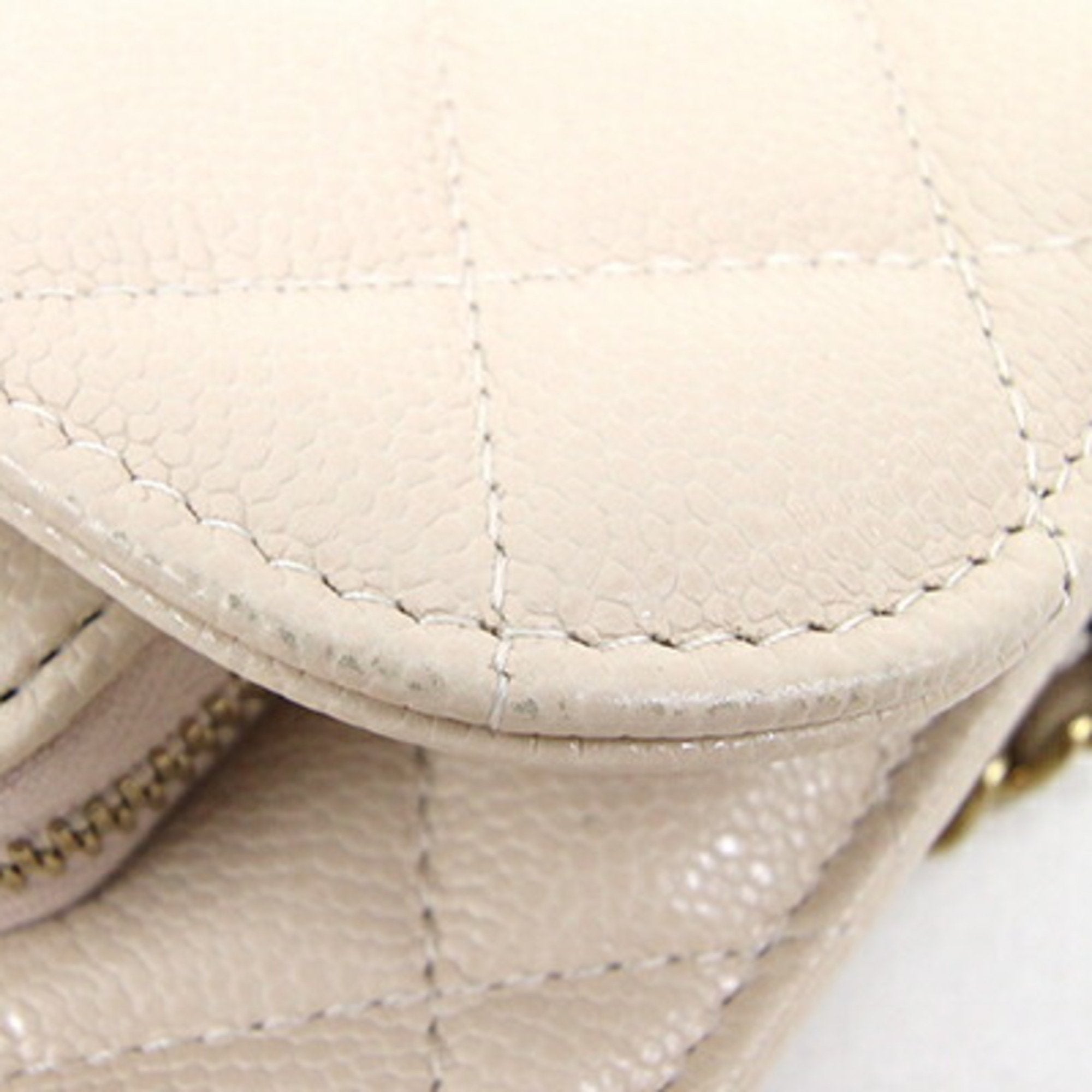 CHANEL Handbag Matelasse Infinity AP2914 Light Beige Caviar Skin Women's Chain Bag Quilting Diamond Stitch Coco Mark