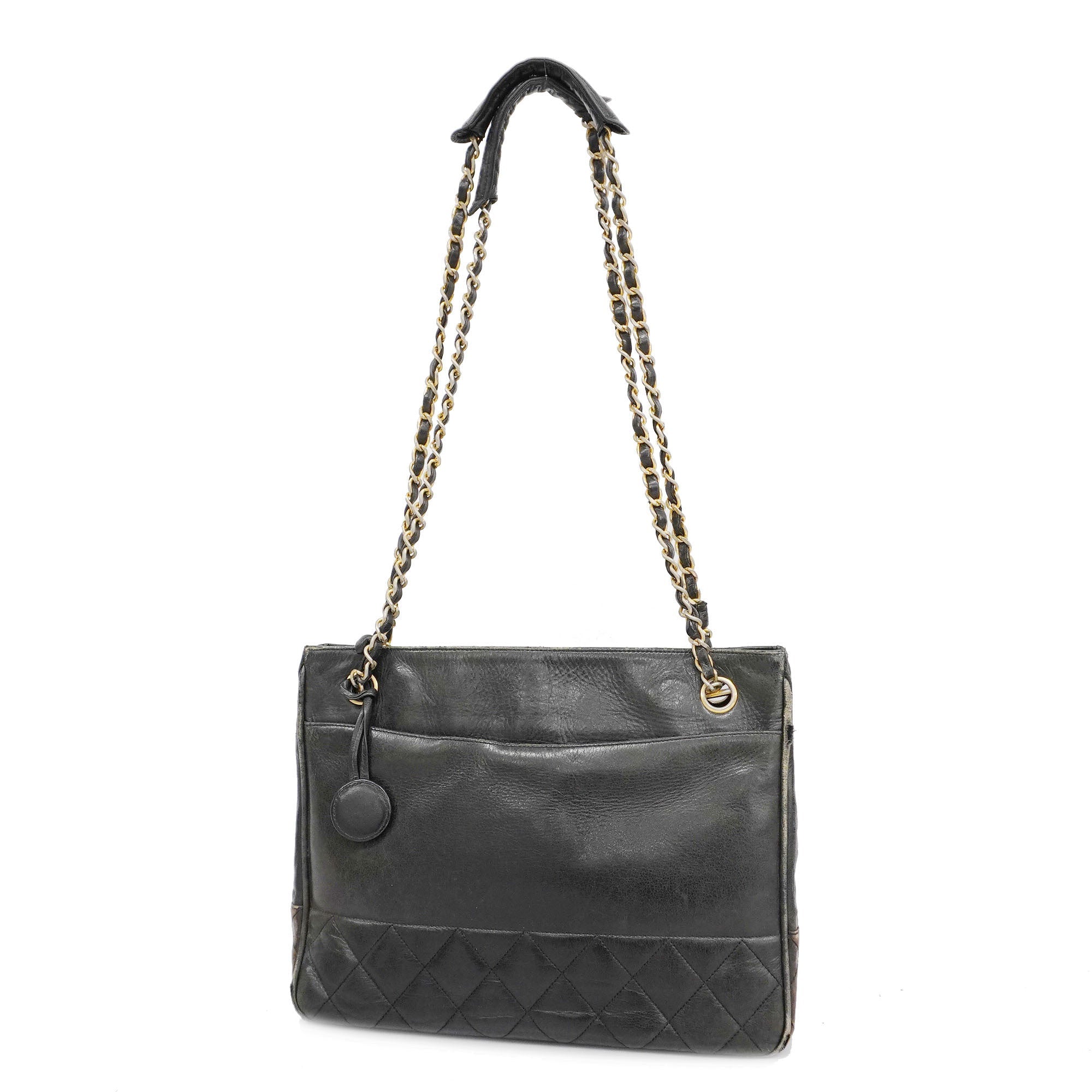 CHANEL  Matelasse Chain Shoulder Women's Leather Shoulder Bag Black