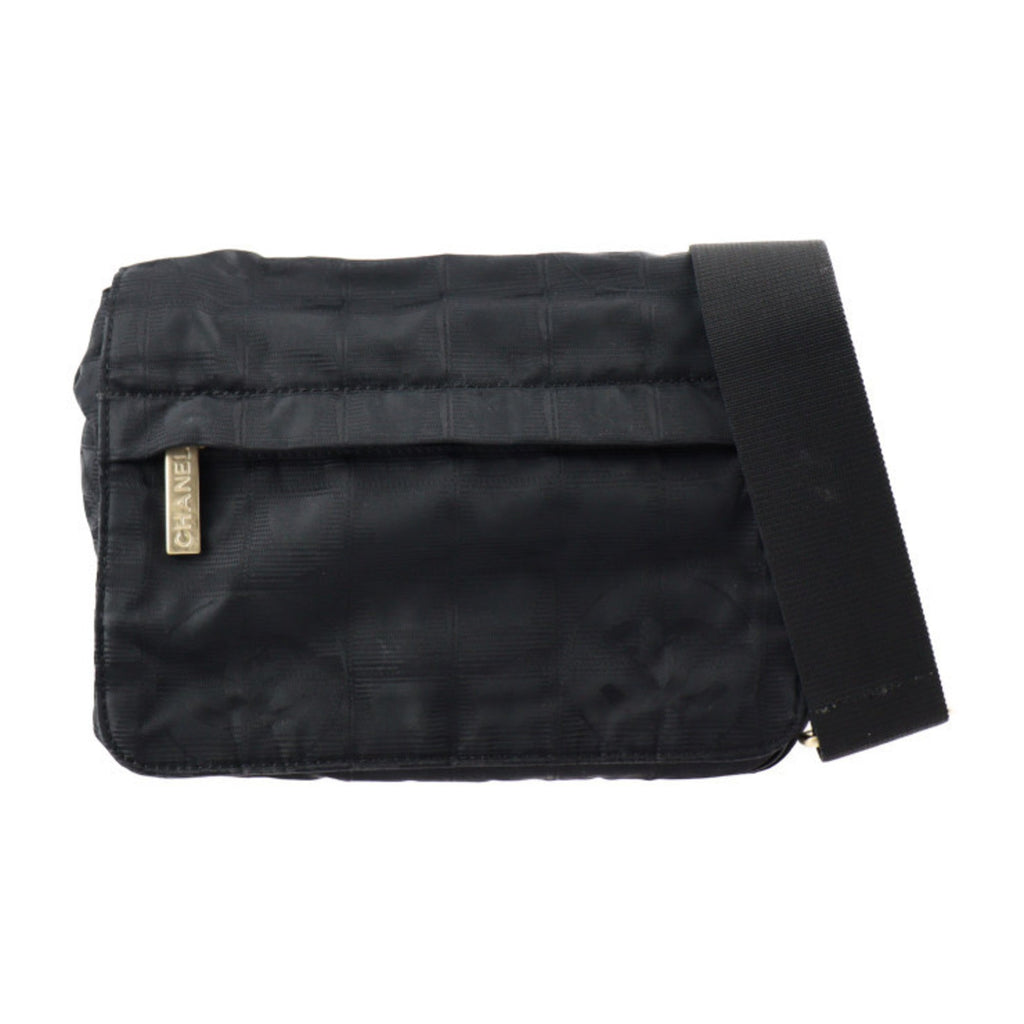 CHANEL new travel line waist bag A29346 canvas black gold metal fittings