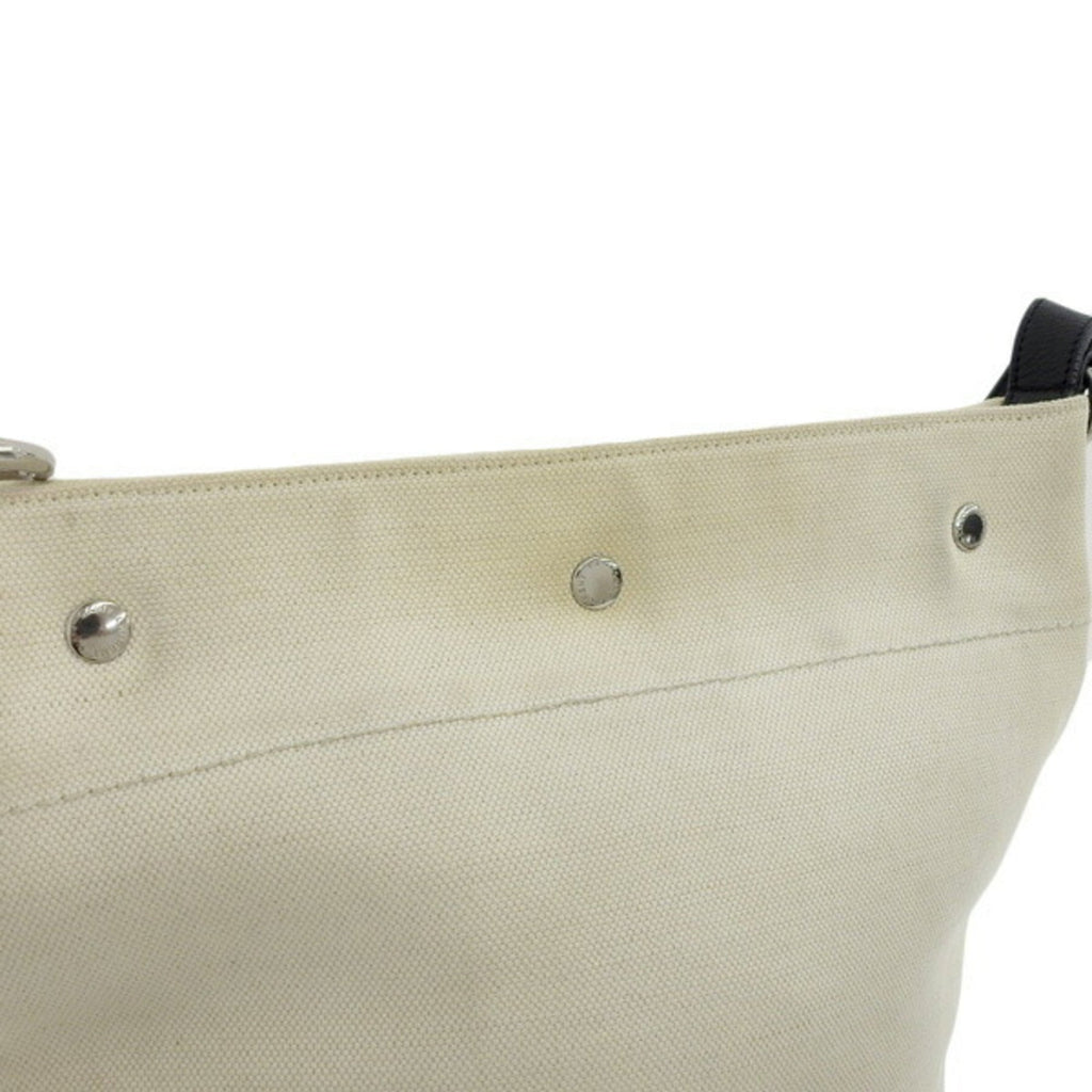SAINT LAURENT Rive Gauche Canvas Leather Shoulder Bag 669299 Natural Black Ladies