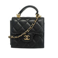 CHANEL  Matelasse Chain Shoulder Women's Lambskin Black