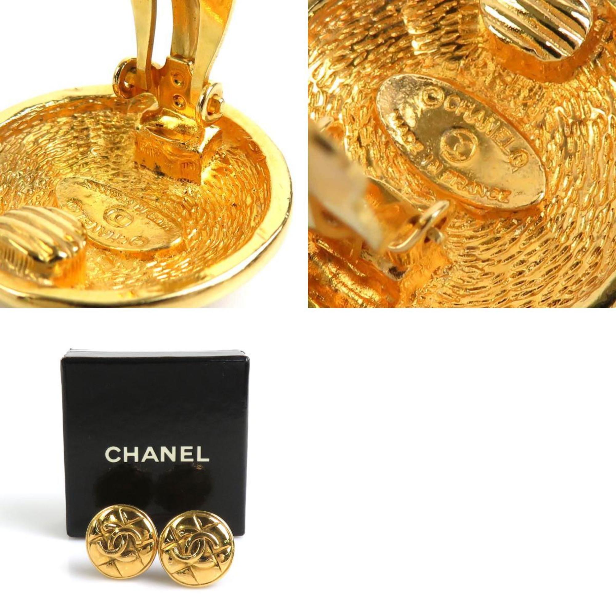 CHANEL earrings here mark metal gold ladies