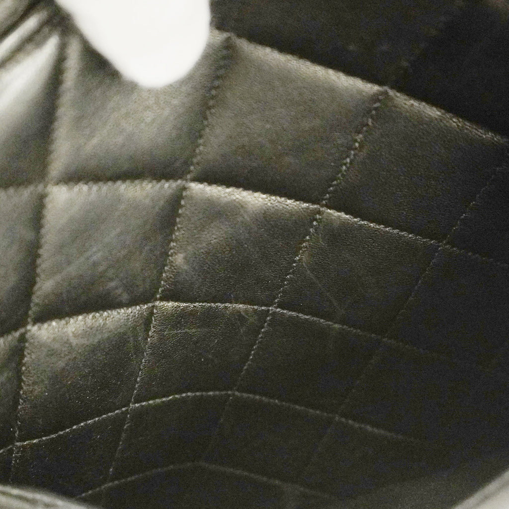 CHANEL  Matelasse Lambskin Women's Leather Handbag Black
