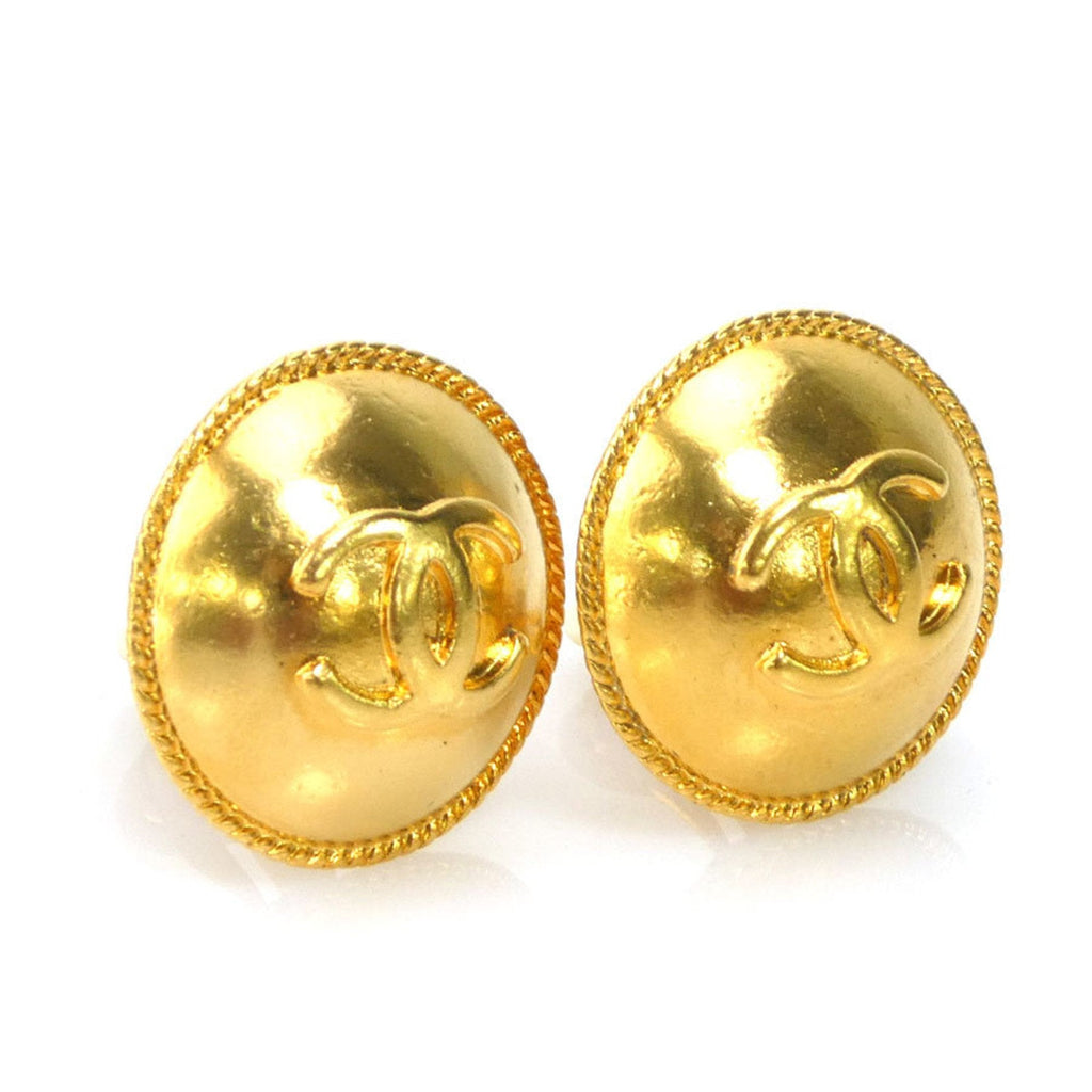 CHANEL earrings here mark metal gold ladies