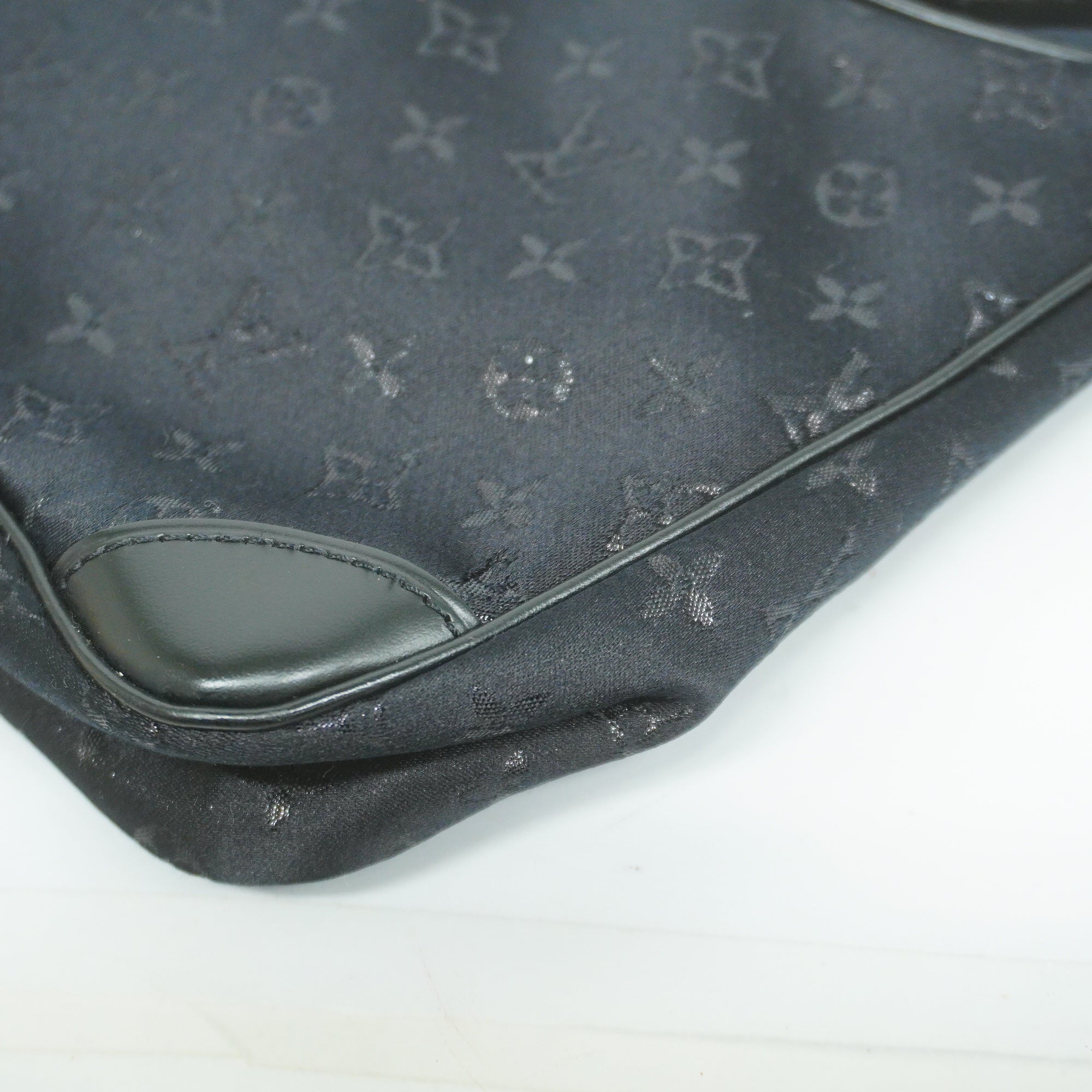 LOUIS VUITTONAuth  Monogram Satin Little Boulogne M92142 Women's Handbag Noir