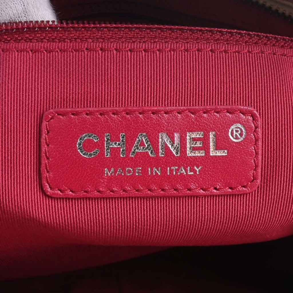 CHANEL Leather Gabriel de Cocomark Shoulder Bag Beige/Black Ladies
