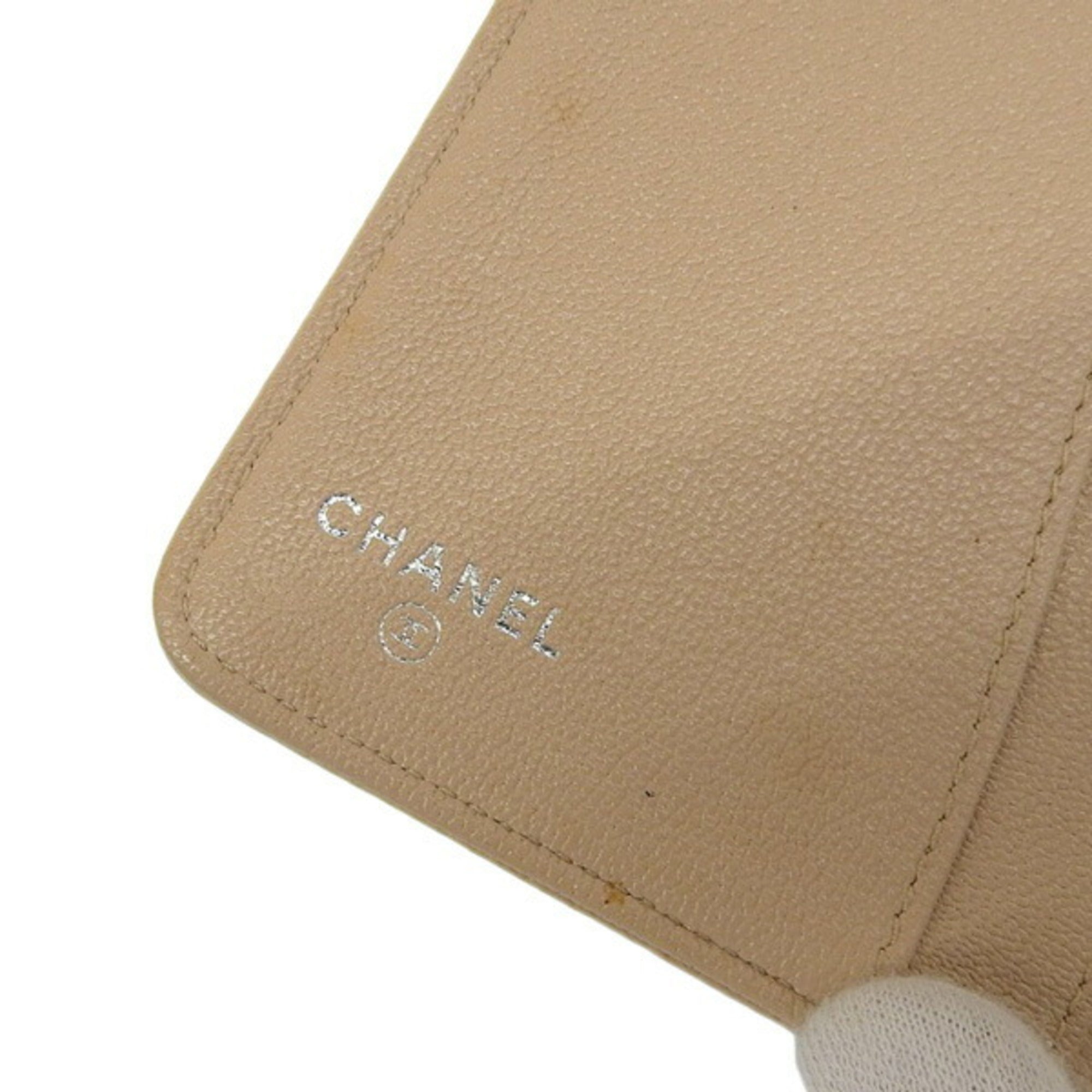 CHANEL Leather Cocomark Notebook Cover Black Ladies