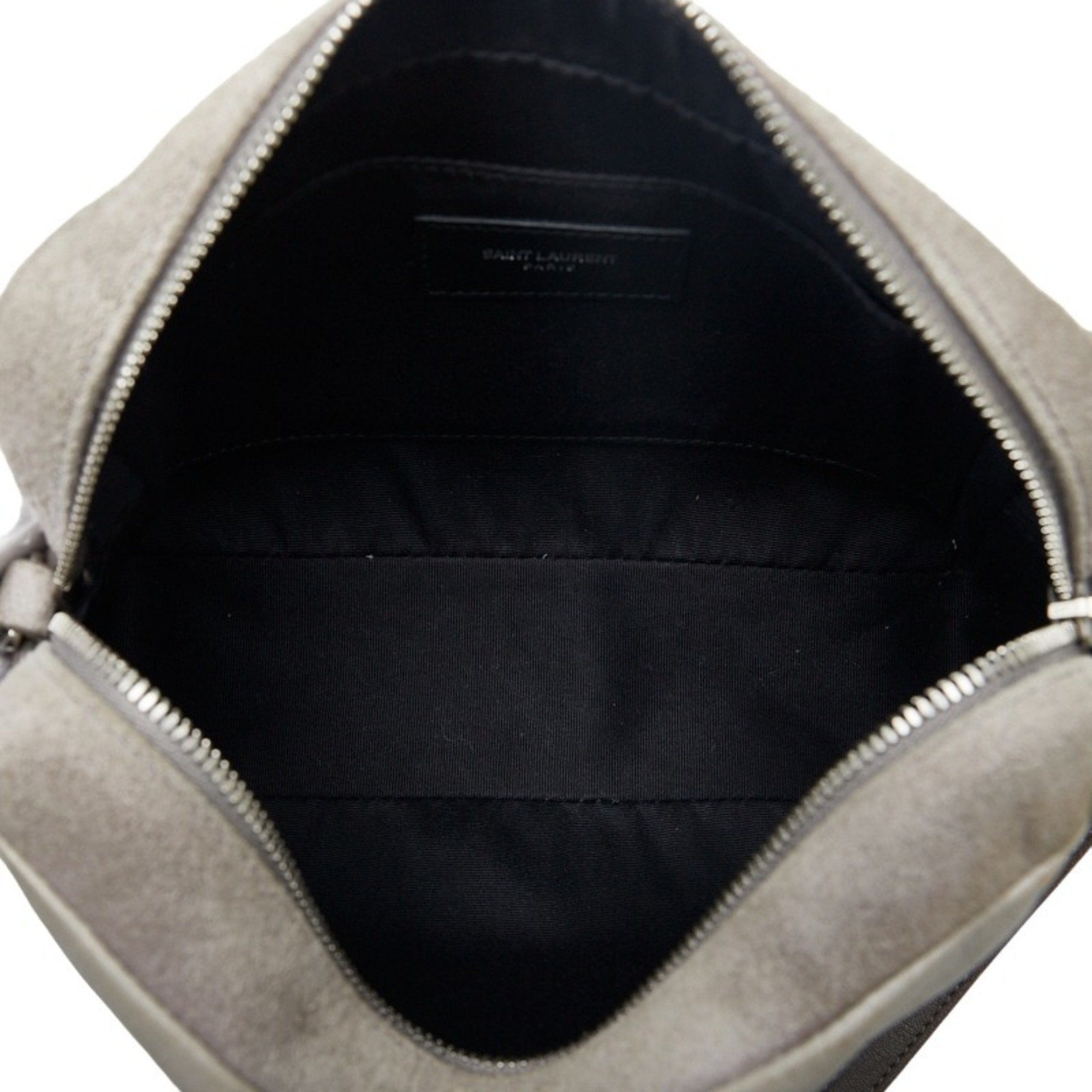 SAINT LAURENT Lou tassel shoulder bag camera 470299 gray leather ladies