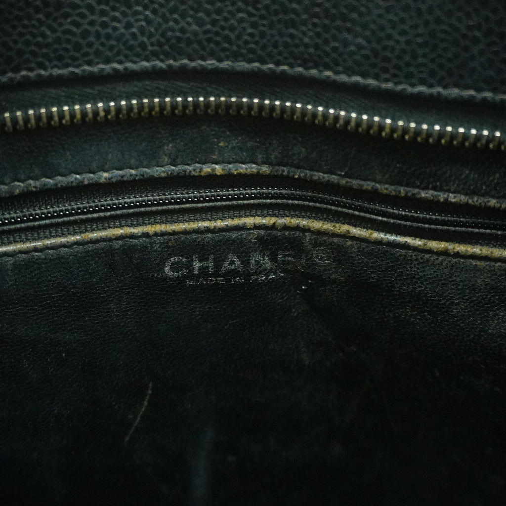 CHANELAuth  Reprint Tote Women's Caviar Leather Tote Bag Black