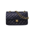 Chanel matelasse 25 chain shoulder bag leather navy A01112 gold metal fittings vintage Matelasse Bag