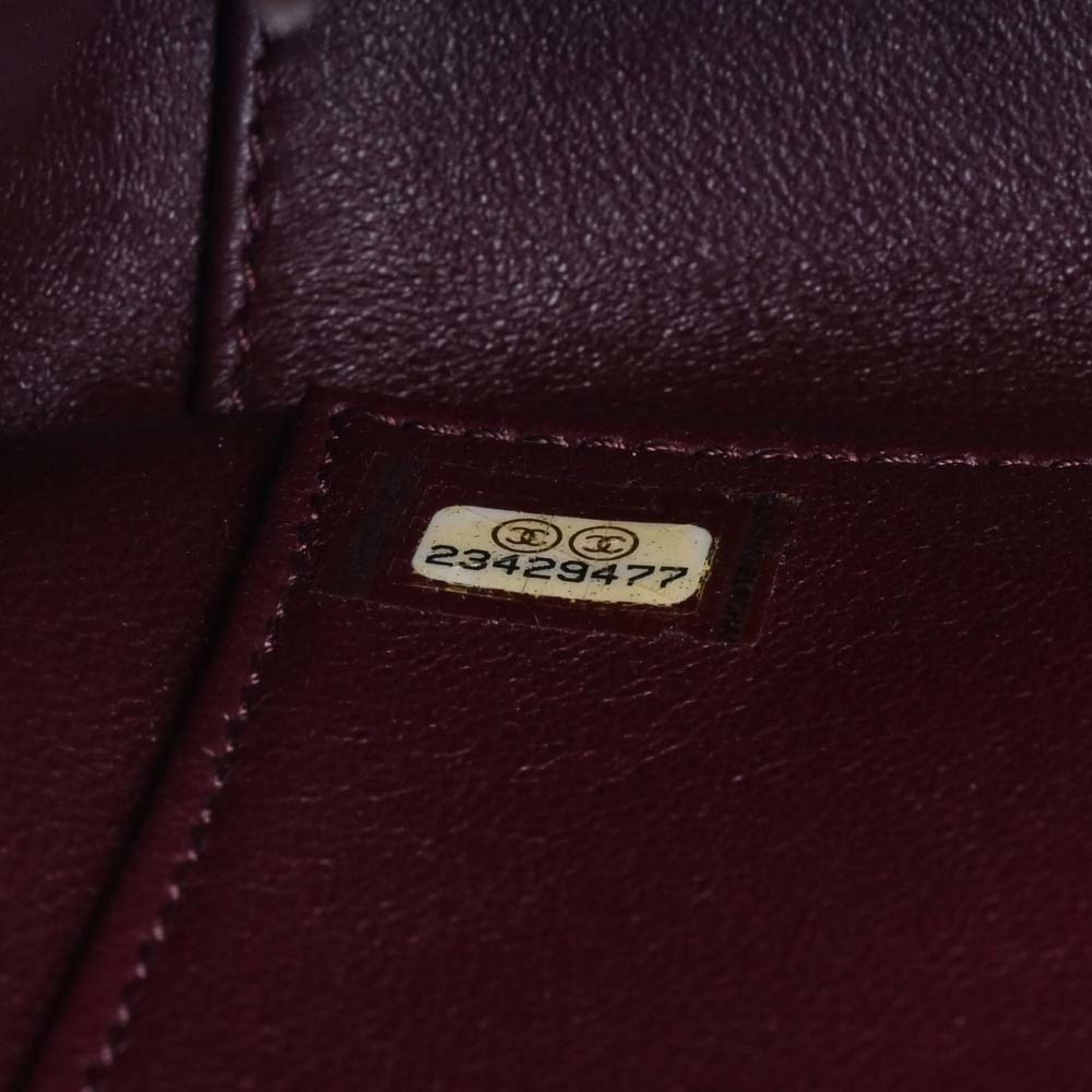CHANEL Caviar Skin Matelasse Affinity Coco Mark Chain Shoulder Bag Red Ladies