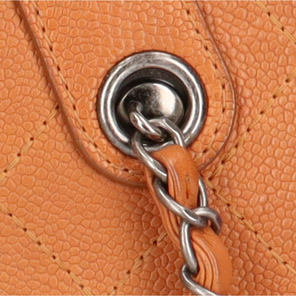 CHANEL chain shoulder bag caviar skin brown ladies