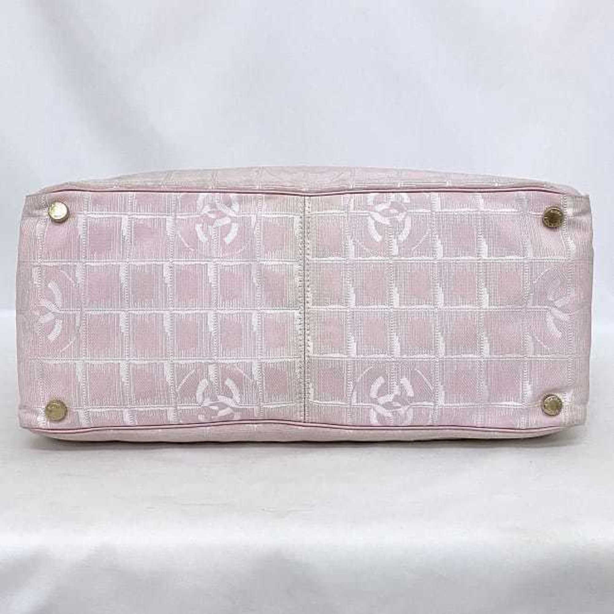 CHANEL MM Pink New Line A15991 Nylon Leather 8216800  Coco Mark Tra Ladies
