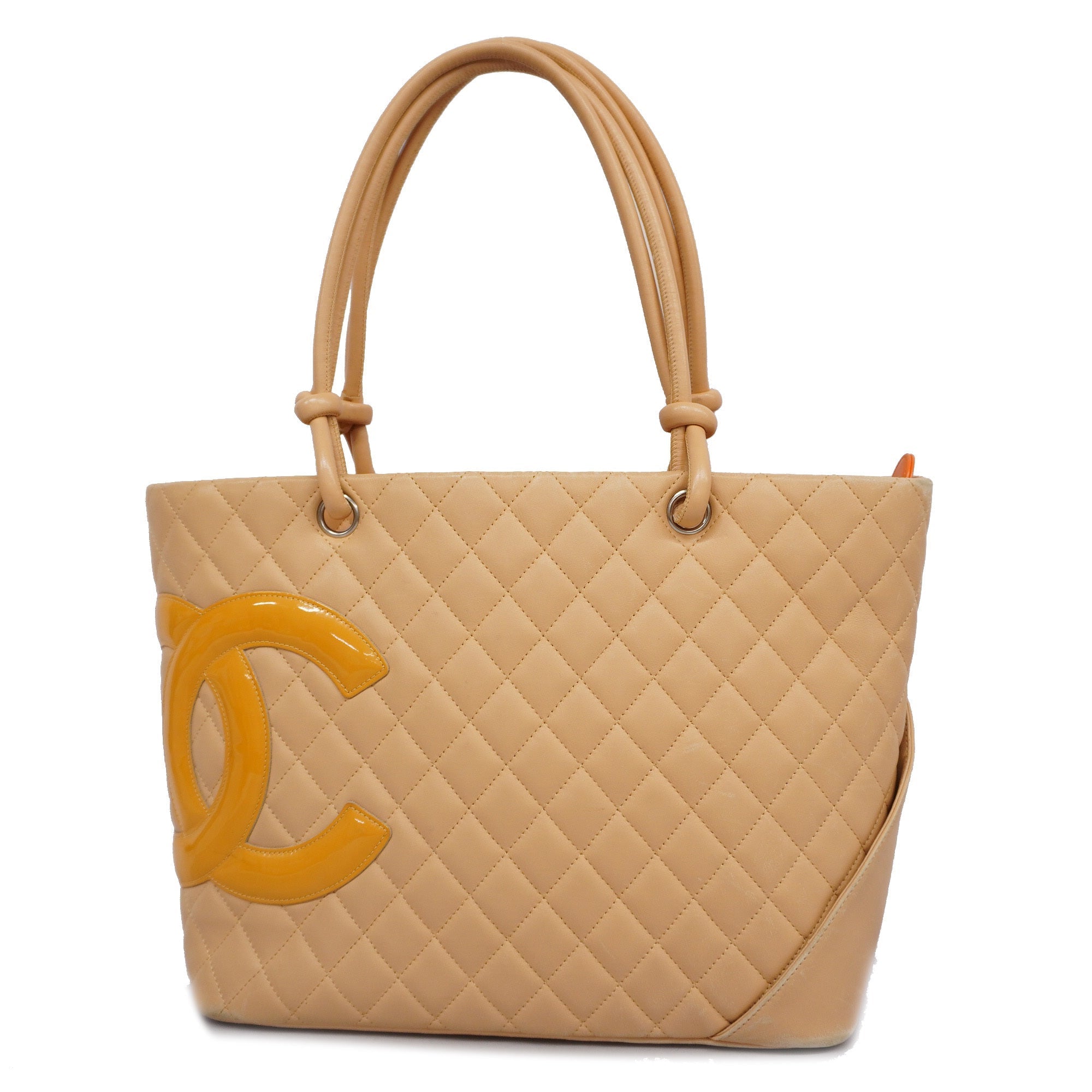 CHANELAuth  Ligne Cambon Tote Bag Lambskin Women's Tote Bag Beige