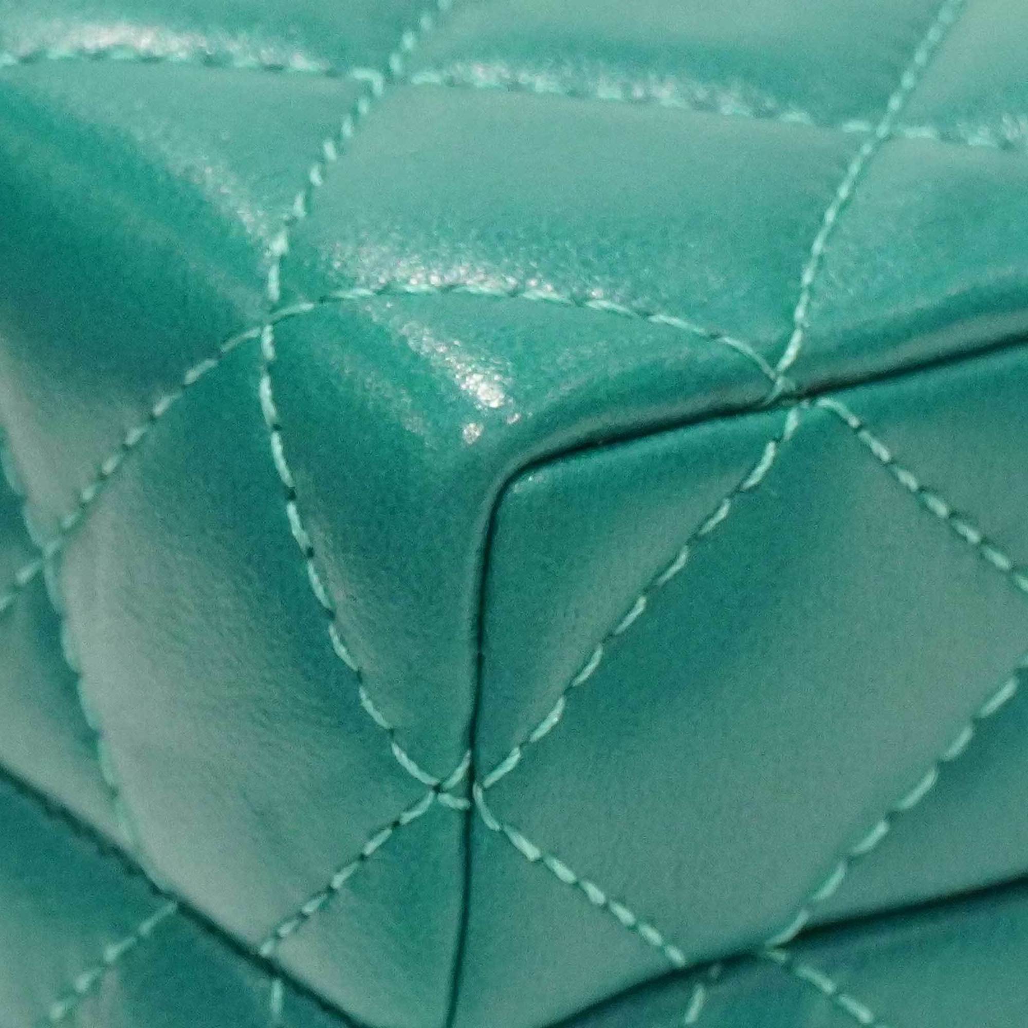 CHANEL Chain Clutch AP3452 Shoulder Bag Green Lambskin Women's Men's