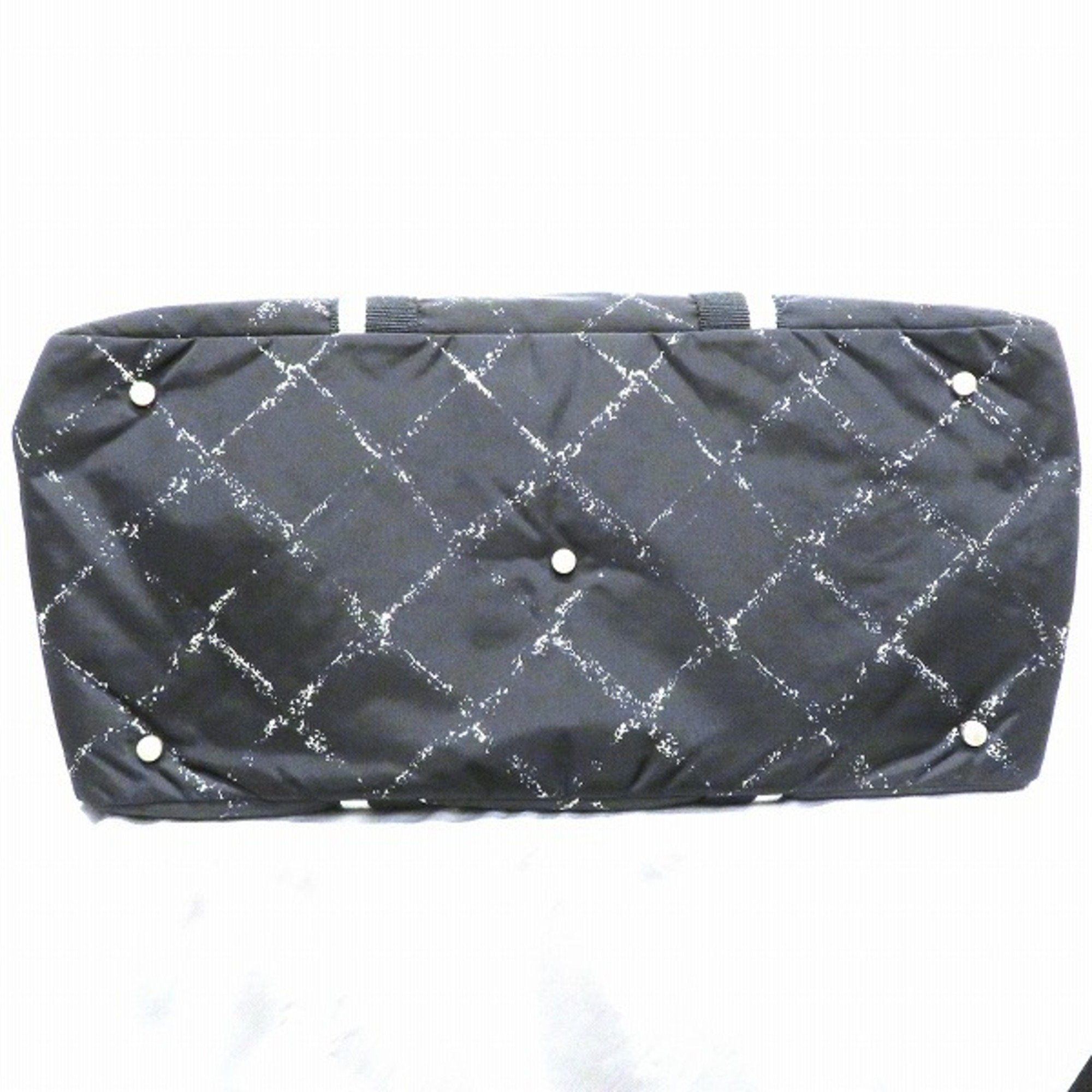 CHANEL old travel line nylon bag Boston unisex
