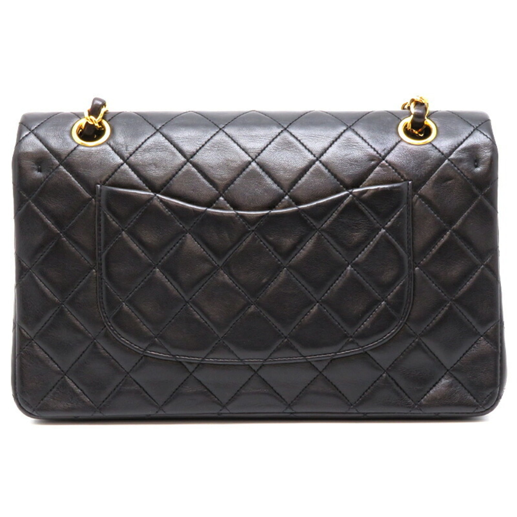 CHANEL Matelasse 25 Chain Shoulder Women's Bag Lambskin Black