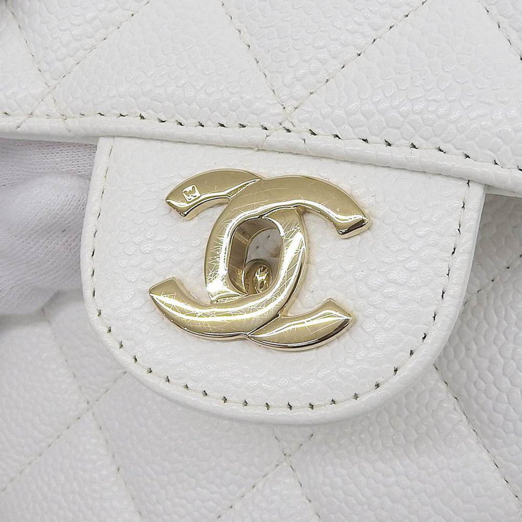 CHANEL matelasse 30 big coco mark shoulder bag white 7 series A11869