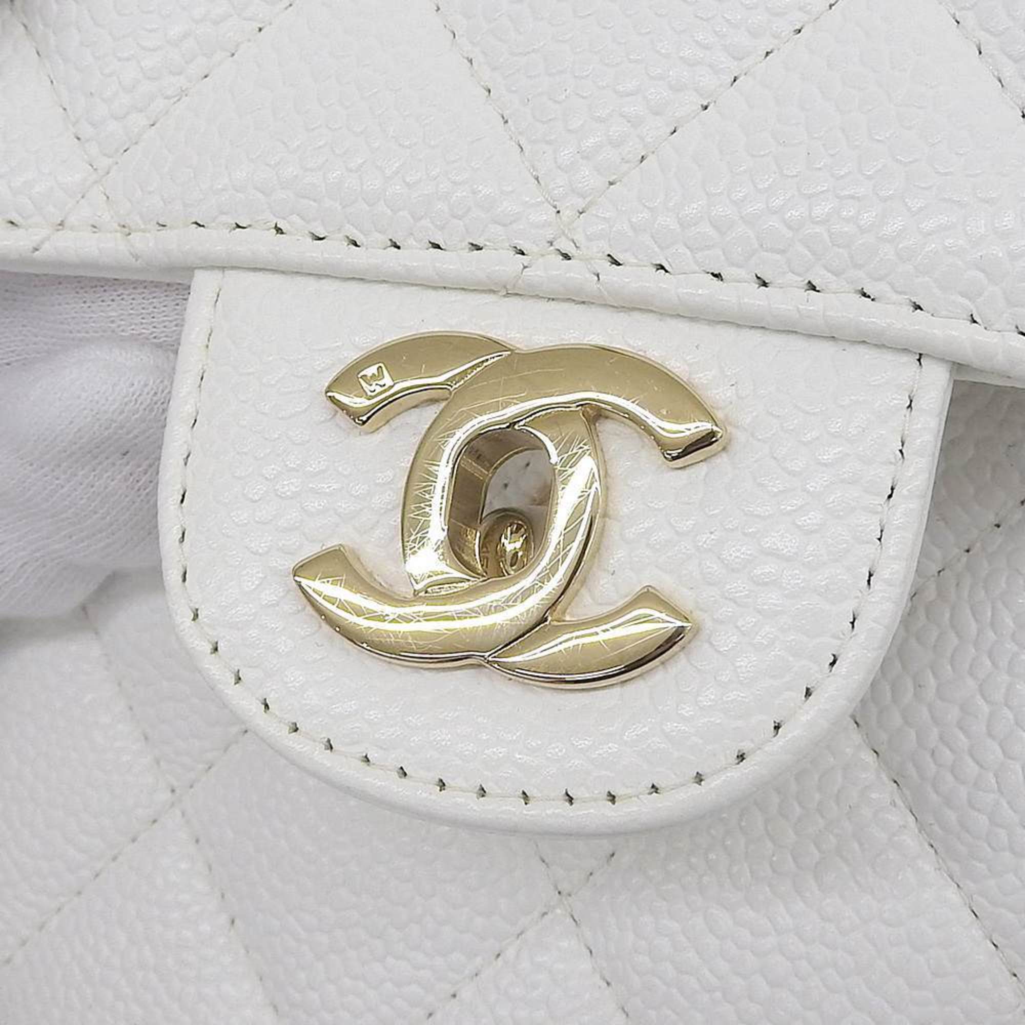CHANEL matelasse 30 big coco mark shoulder bag white 7 series A11869