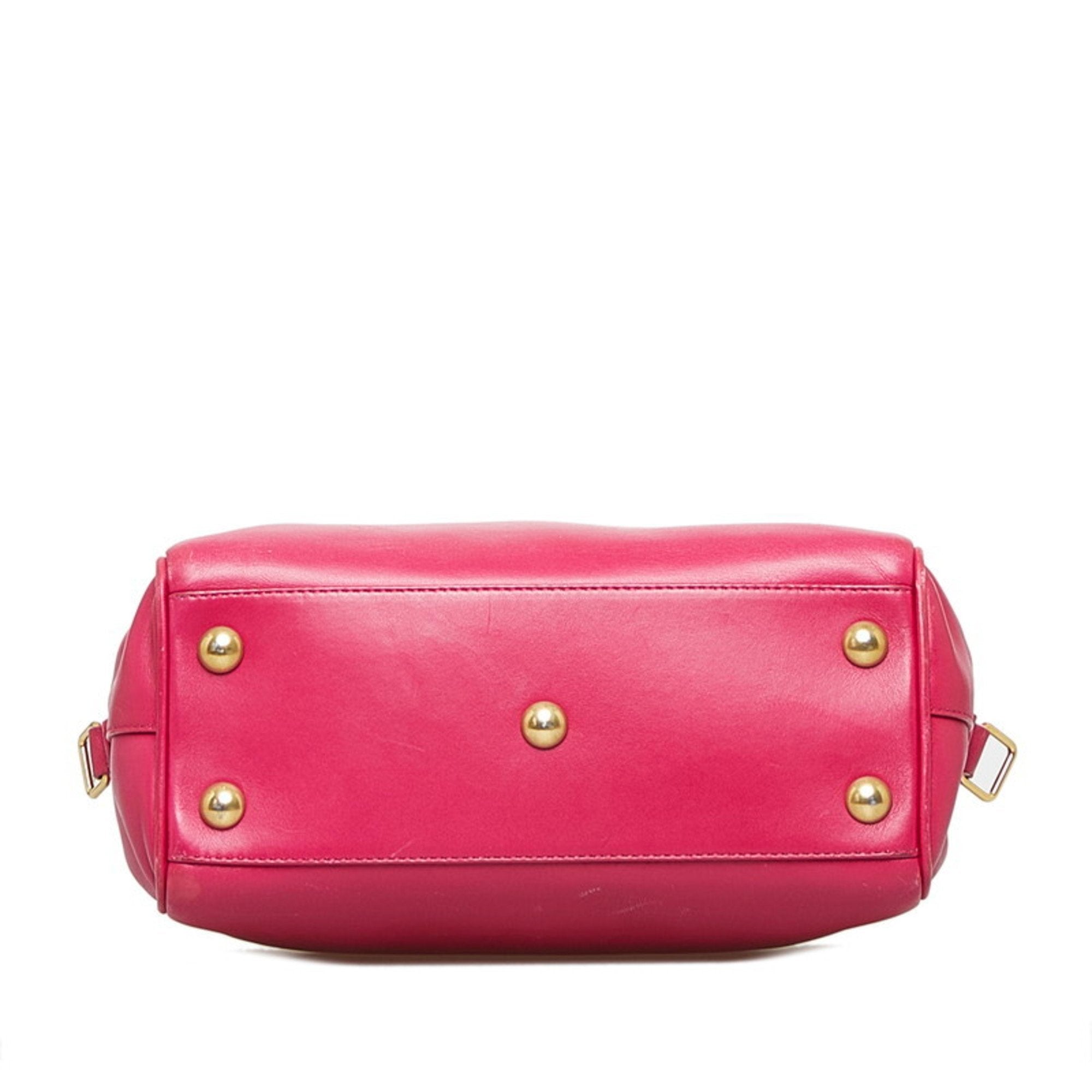 SAINT LAURENT Classic Baby Duffle Handbag Shoulder Bag 330958 Pink Leather Ladies
