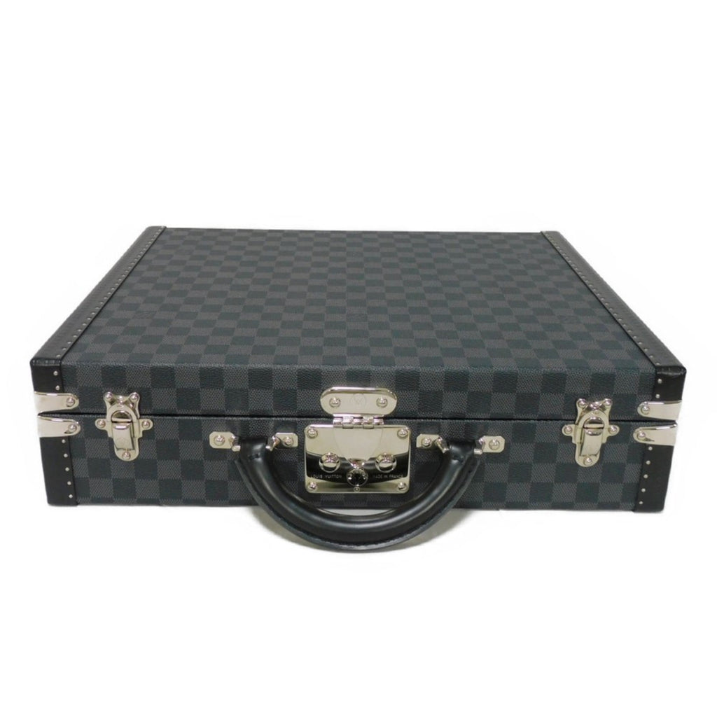 LOUIS VUITTON Trunk President Logo Black Attache Case Damier Graphite Noir N48190 Men's Bag