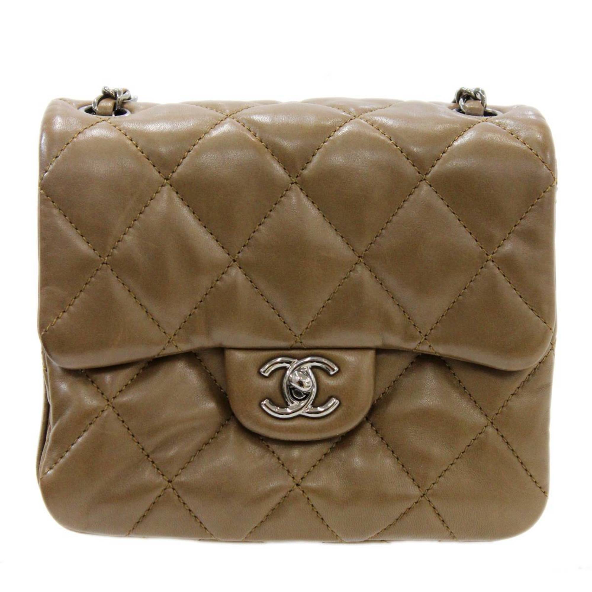 CHANEL chain shoulder bag matelasse dark brown 15357745