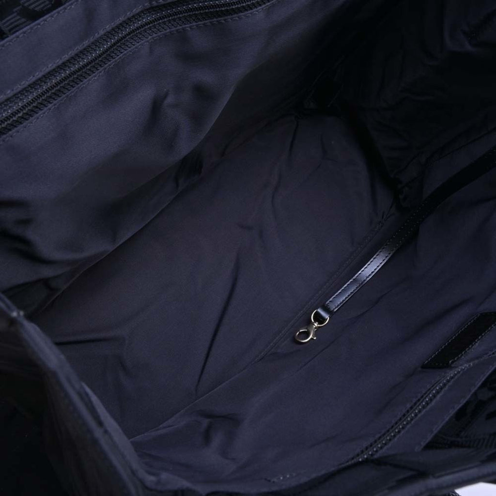 CHANEL Nylon New Line MM Tote Bag Black Ladies