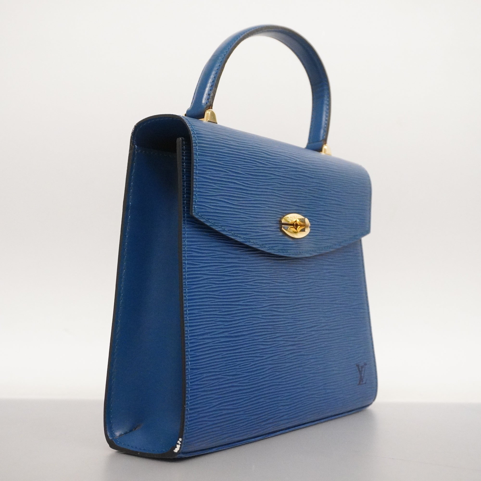 LOUIS VUITTONAuth  Epi Marzelb Malesherbes M52375 Women's Handbag Toledo Blue