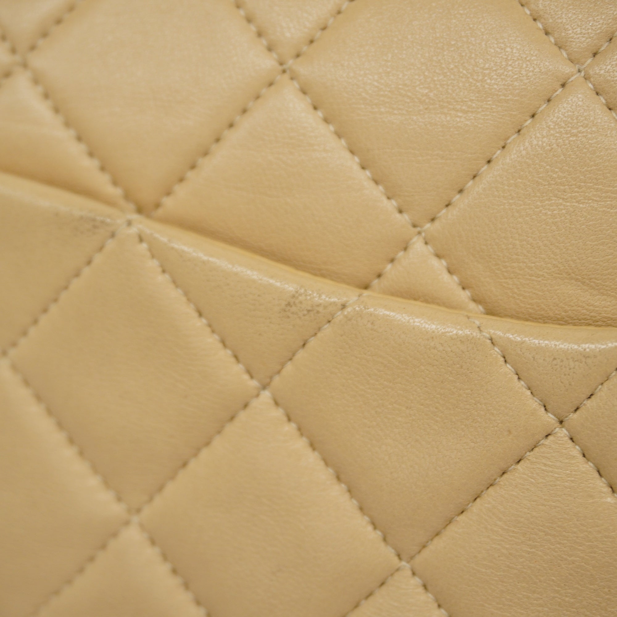CHANEL  Matelasse W Flap W Chain Women's Leather Shoulder Bag Beige