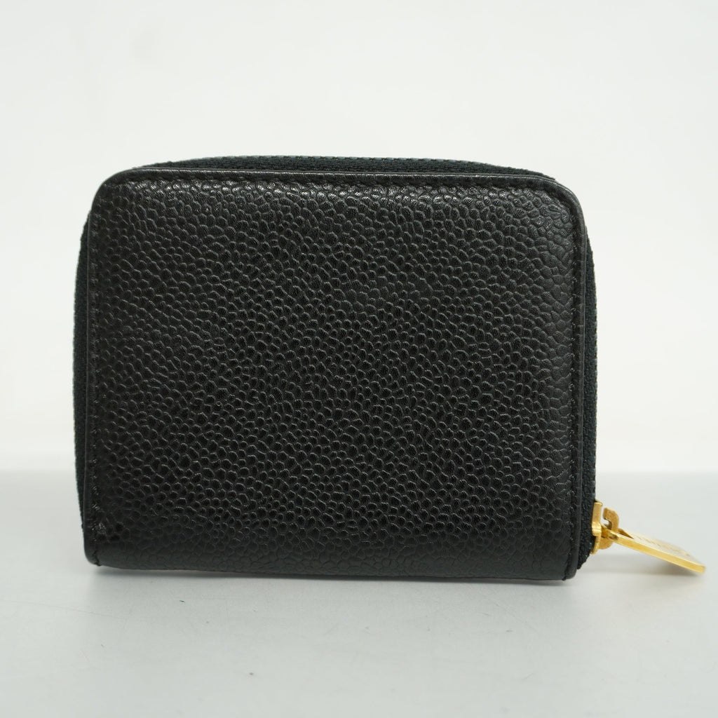 CHANELAuth  Women's Caviar Leather Gold Hardware Coin Purse/coin Case Black