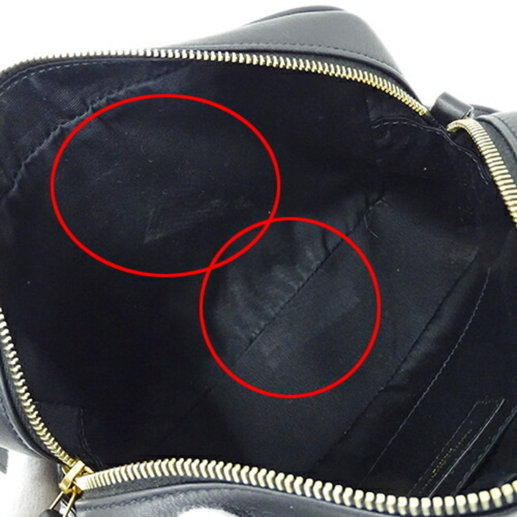 SAINT LAURENT Bag Ladies Shoulder Canvas Leather Lou Camera Black White 612542